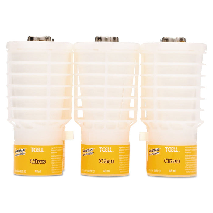 Rubbermaid TCell Microtrans Odor Neutralizer Refill, Citrus, 1.62 oz, 6/Carton