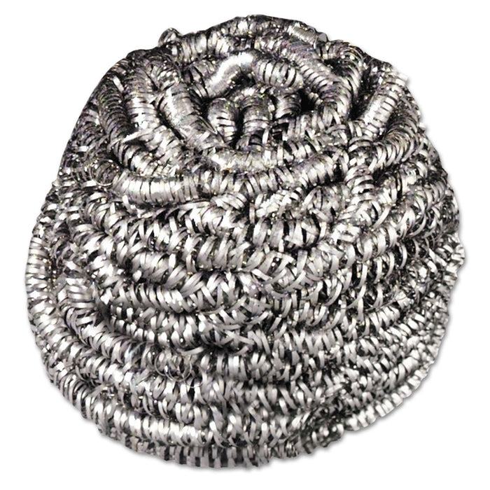 Scotch-Brite Stainless Steel Scrubber, Silver, 12/Carton