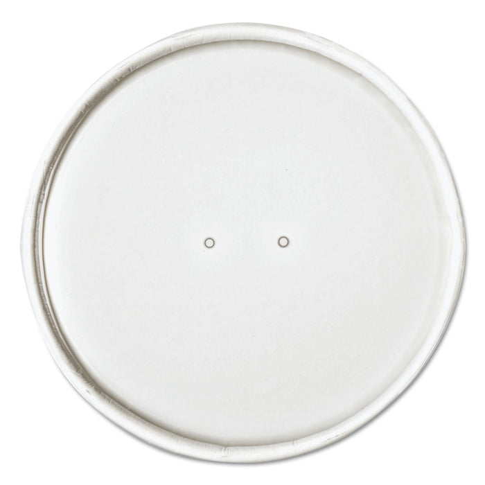 Dart Paper Lids for 32 oz Food Containers, Vented, 4.6" Diameter x 0.7"h, White, 25/Bag, 20 Bags/Carton