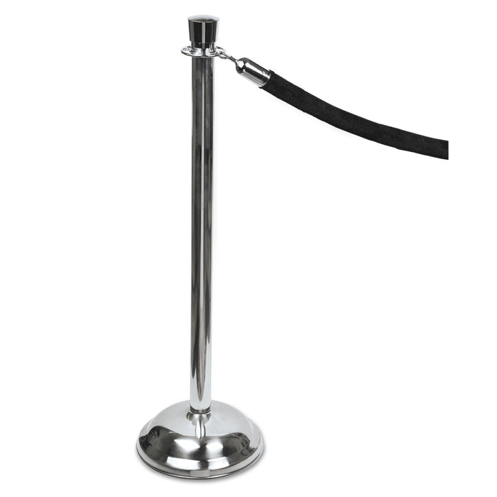 Tatco Crowd Control Posts, Chrome, 41" High, Silver, 2/Box