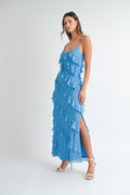 Asymetrical Tiered Ruffled Maxi Dress by Boutique 23