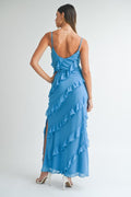 Asymetrical Tiered Ruffled Maxi Dress by Boutique 23