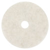 3M Ultra High-Speed Natural Blend Floor Burnishing Pads 3300, 20" Diameter, White, 5/Carton
