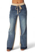 April Straight Leg Denim Jean Sweatpants by The House of Stylez