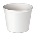 Dart Double Wrapped Paper Bucket, Unwaxed, 165 oz, White, 100/Carton