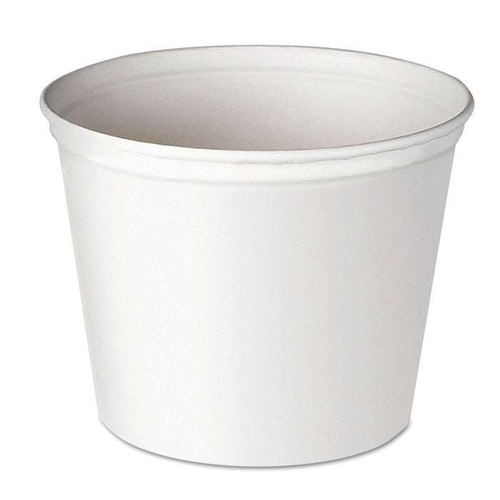 Dart Double Wrapped Paper Bucket, Unwaxed, 165 oz, White, 100/Carton