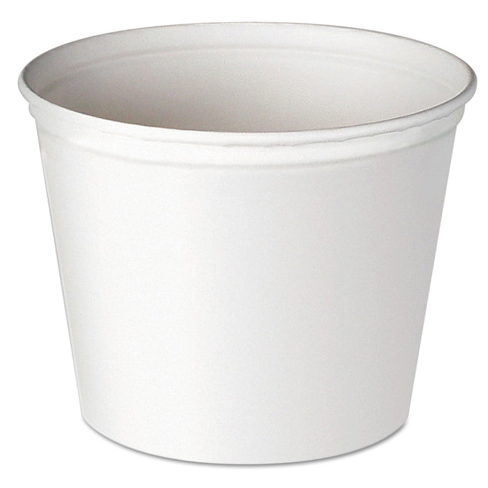 Dart Double Wrapped Paper Bucket, Unwaxed, 53 oz, White, 50/Pack, 6 Packs/Carton