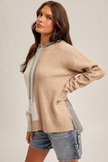 Color Block Hoodie Sweater Knit by Boutique 23