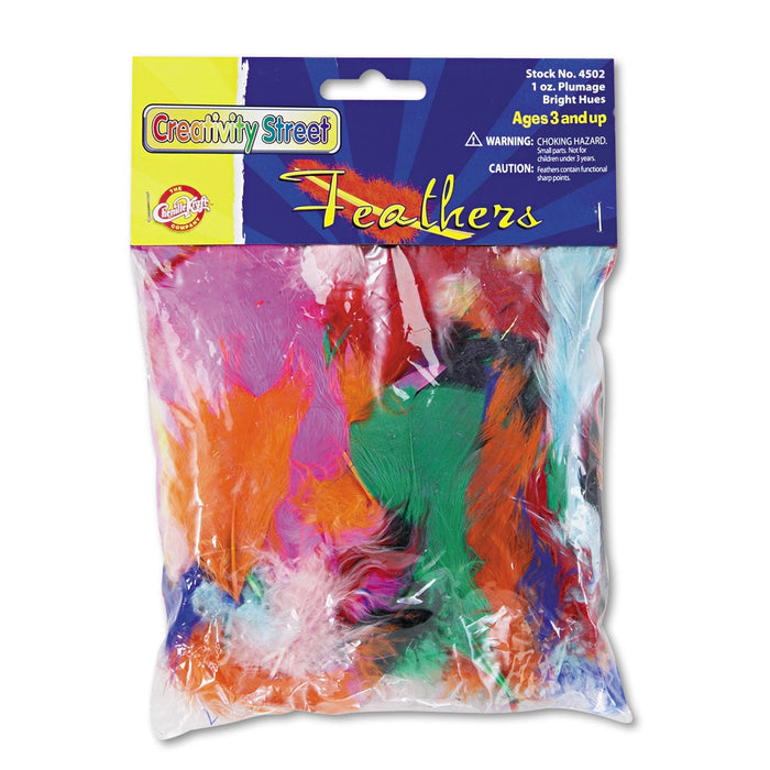 Creativity Street Chenille Kraft Bright Hues Feather Assortment, Natural Turkey Plumage, 1 oz, Approximately 325/Pack