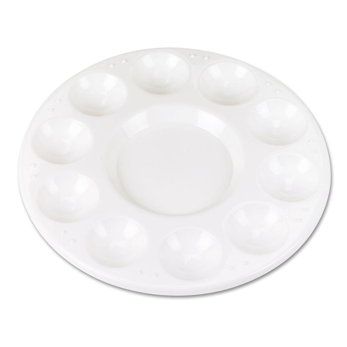 Creativity Street Round Plastic Paint Trays for Classroom, White, 10/Pack