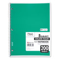 Mead Spiral Notebook, 5 Subject, Medium/College Rule, Randomly Assorted Covers, 11 x 8, 200 Sheets