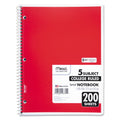 Mead Spiral Notebook, 5 Subject, Medium/College Rule, Randomly Assorted Covers, 11 x 8, 200 Sheets