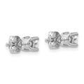 14k White Gold Lab Diamond Round Solitaire Stud Earrings by Fine Color Jewels