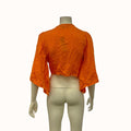 Lulus Friendship Bright Orange Tie-Front Crop Top, Size Large by Vanessa Jane