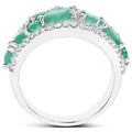 3.27 Carat Genuine Emerald and White Zircon .925 Sterling Silver Ring by Bids.com