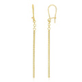 14k Yellow Gold Long Bar Diamond Cut Drop Earrings by Bids.com
