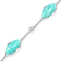 25.50 Ct Marquise Aqua Blue Amazonite Bezel Sterling Silver Strand Bracelet by Fine Color Jewels