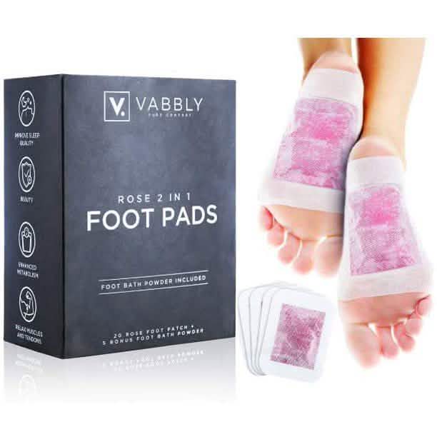 25-Pack: Rose Aroma Bamboo Vinegar Foot Pads with Herbal Foot Bath Powder by DailySale