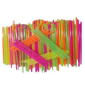 250-Pieces: Wow Plastic Neon Disposable Plastic Drinking Straws by DailySale