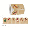 250 Pieces/Roll Christmas Stickers - 2x3 Kraft Paper Tree Socks Snowman Elk Merry Christmas by DailySale