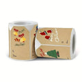 250 Pieces/Roll Christmas Stickers - 2x3 Kraft Paper Tree Socks Snowman Elk Merry Christmas by DailySale