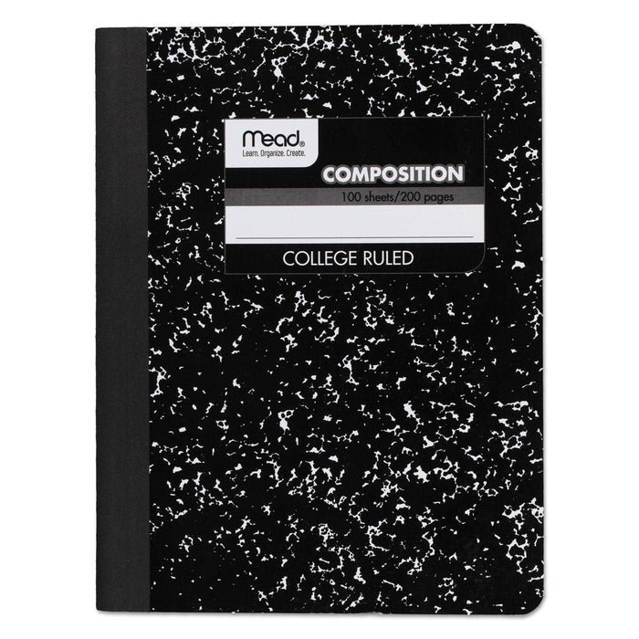 Mead Square Deal Composition Book, Medium/College Rule, Black Cover, 9.75 x 7.5, 100 Sheets