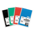 Mead Spiral Notebook, 3 Subject, Medium/College Rule, Randomly Assorted Covers, 9.5 x 5.5, 150 Sheets