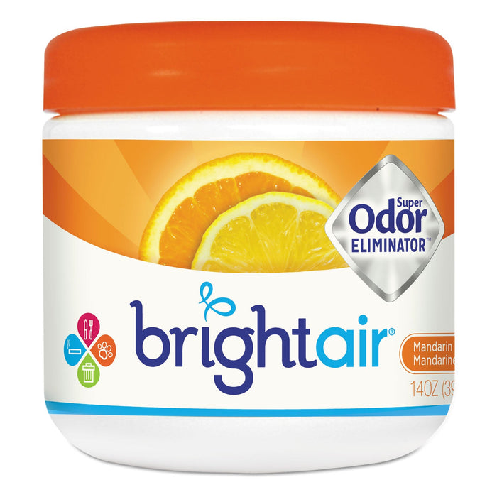 BRIGHT Air Super Odor Eliminator, Mandarin Orange and Fresh Lemon, 14 oz Jar, 6/Carton
