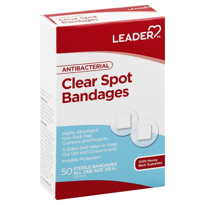 Leader Antibacterial Clear Spot 7/8 Inches Bandages by Pasteur Pharmacy