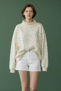 Floral Print Oversized Mock Neck Sweatshirt by Boutique 23
