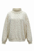 Floral Print Oversized Mock Neck Sweatshirt by Boutique 23