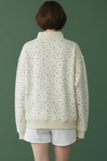 Floral Print Oversized Mock Neck Sweatshirt by Boutique 23
