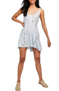 Free People Give a Little Mini Slip, Bluebird Combo, Medium by Vanessa Jane