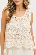 Crochet Lace Tank Top by Boutique 23