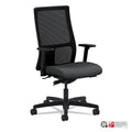 HON Ignition Series Mesh Mid-Back Work Chair, Supports Up to 300 lb, 17.5" to 22" Seat Height, Iron Ore Seat, Black Back/Base