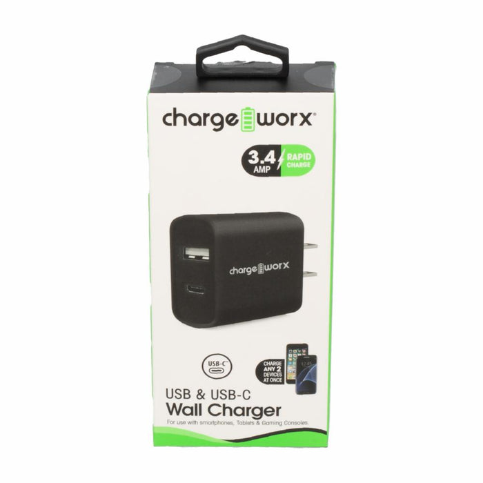ChargeWorx Dual Wall Chg Blk by Pasteur Pharmacy