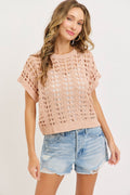 Easy Casal Everyday Open Knit Top by Boutique 23