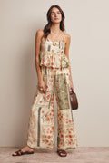 Patchwork Floral Wide-Leg Pants by Boutique 23