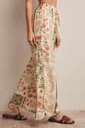 Patchwork Floral Wide-Leg Pants by Boutique 23
