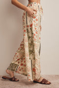 Patchwork Floral Wide-Leg Pants by Boutique 23