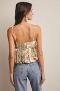 Patchwork Floral Peplum Cami Top by Boutique 23