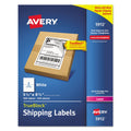 Avery Shipping Labels w/ TrueBlock Technology, Laser Printers, 5.5 x 8.5, White, 2/Sheet, 250 Sheets/Box