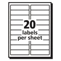 Avery Matte Clear Easy Peel Mailing Labels w/ Sure Feed Technology, Laser Printers, 1 x 4, Clear, 20/Sheet, 50 Sheets/Box