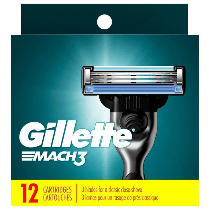 Gillette Mach3 Men's Razor Blades, 12 Blade Refills by Pasteur Pharmacy