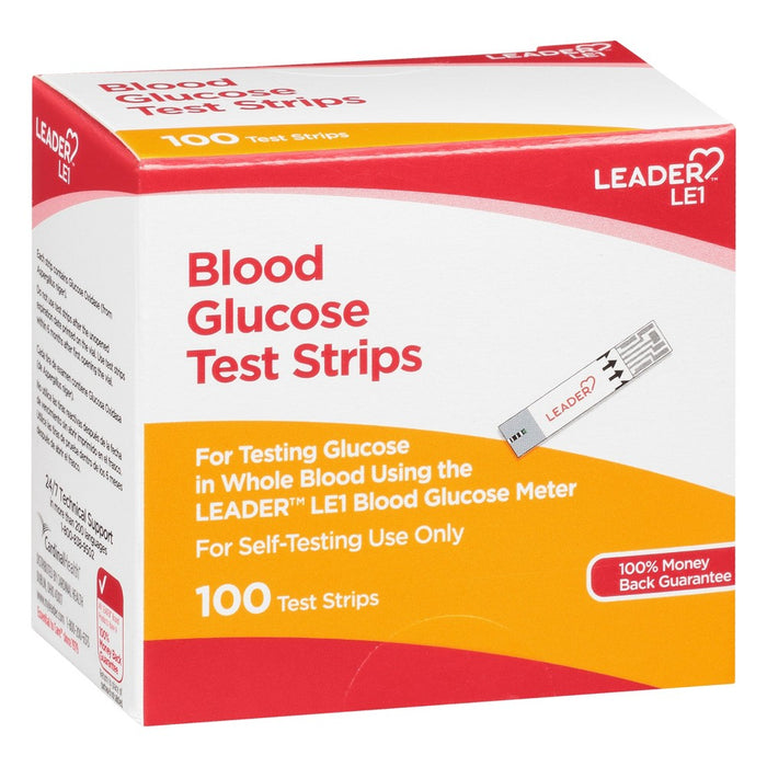 Leader Blood Glucose Test Strips 100Ct by Pasteur Pharmacy