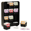 Mind Reader Baggy Nine-Drawer Tea Bag and Accessory Holder, 10.24 x 4.33 x 13.11, Black