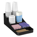 Mind Reader Trove Seven-Compartment Coffee Condiment Organizer, 7.75 x 16 x 5.25, Black