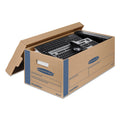 Bankers Box SmoothMove Prime Moving/Storage Boxes, Lift-Off Lid, Half Slotted Container, Small, 12" x 24" x 10", Brown/Blue, 8/Carton