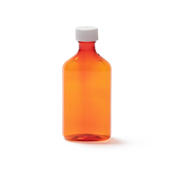 8 oz Amber Prescription Oval Bottles with Child-Resistant Caps, 60 Count by Pasteur Pharmacy
