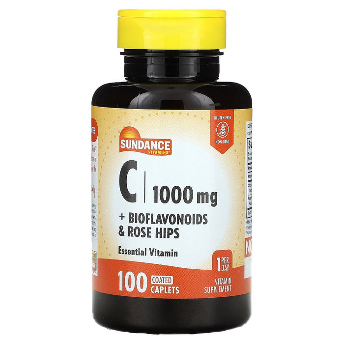 Sundance Vitamin C 1000 Mg + Bioflavonoids & Rose Hips - 100 Coated Caplets by Pasteur Pharmacy